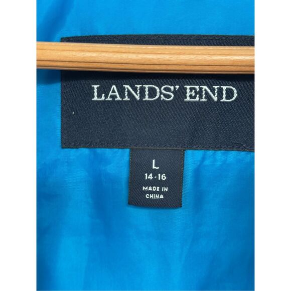 Land's‎ End Puffer Vest Down Women Size Blue Large Winter Warm - Picture 5 of 12